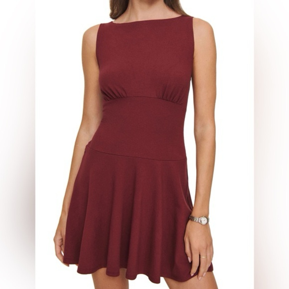 Reformation Mayve Sleeveless Knit Skater Minidress In Chianti.Size XL #261
